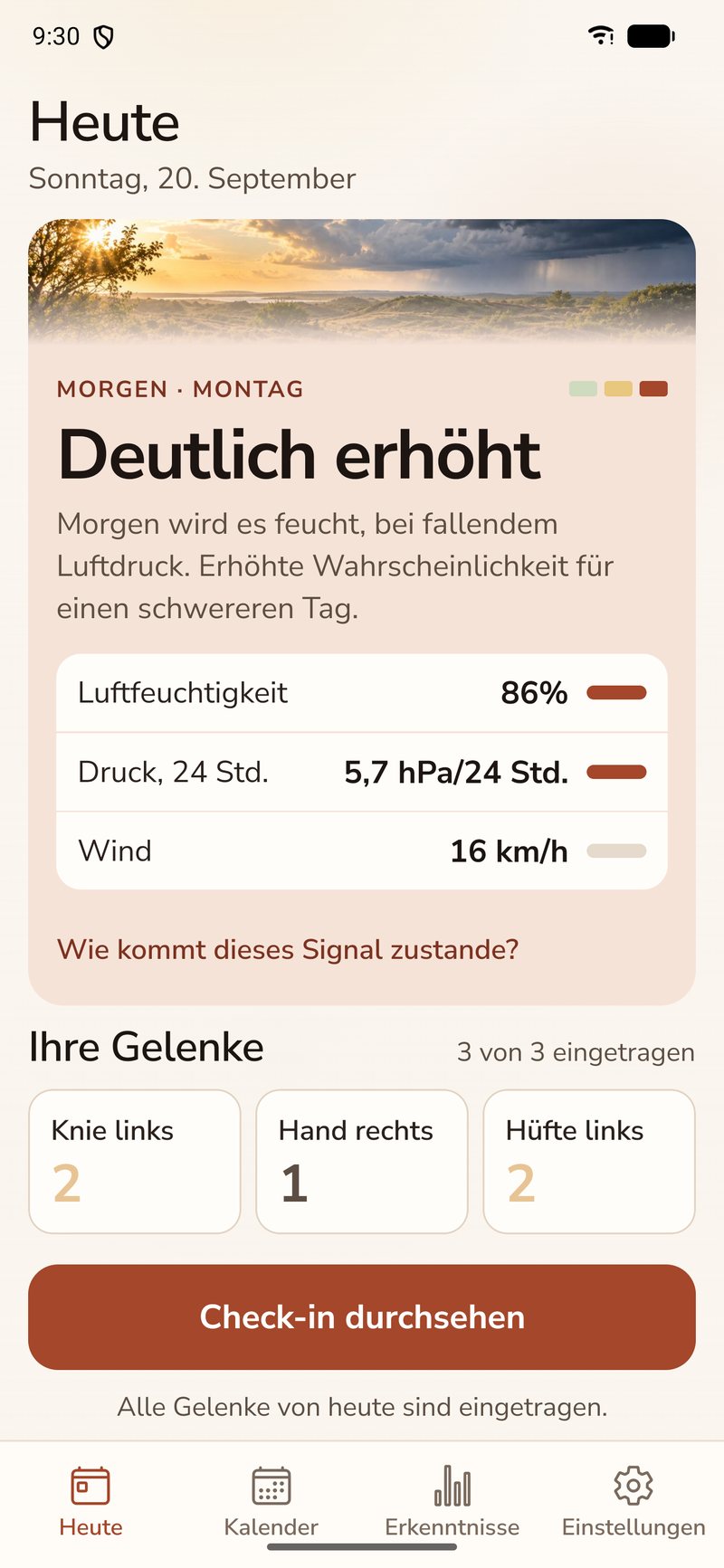 Artrio — Heute, mit dem Wettersignal für morgen