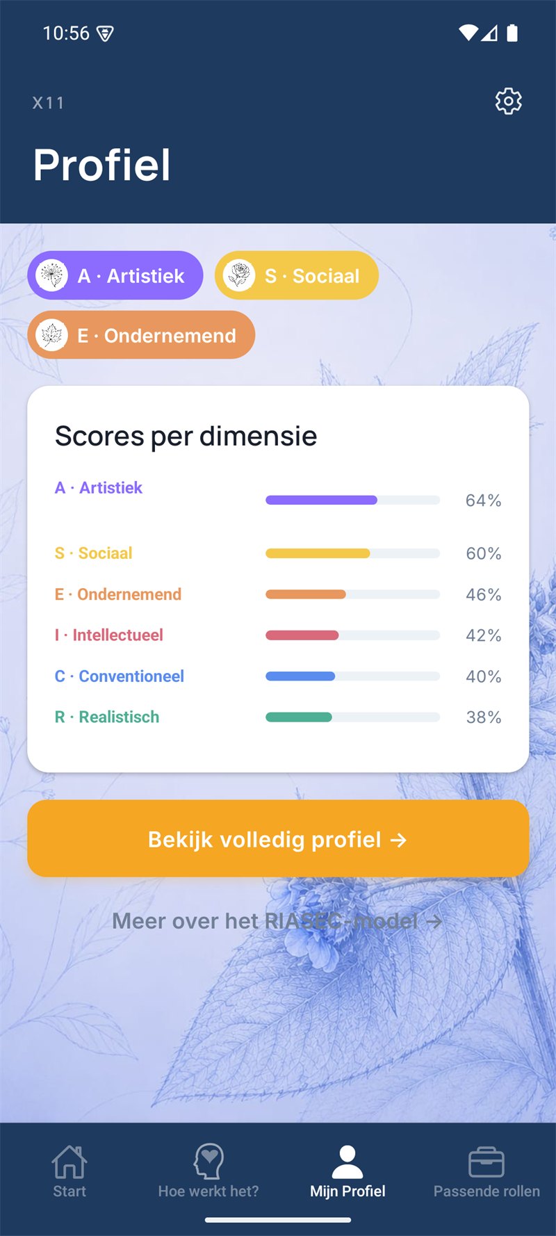 Ikzelf — je zes RIASEC-scores