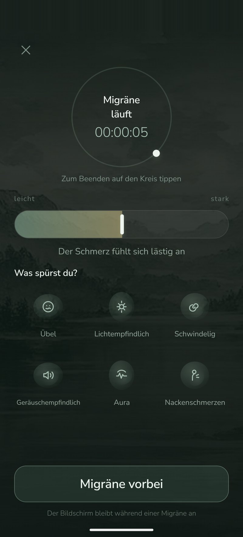 Migrenio — einen Anfall erfassen