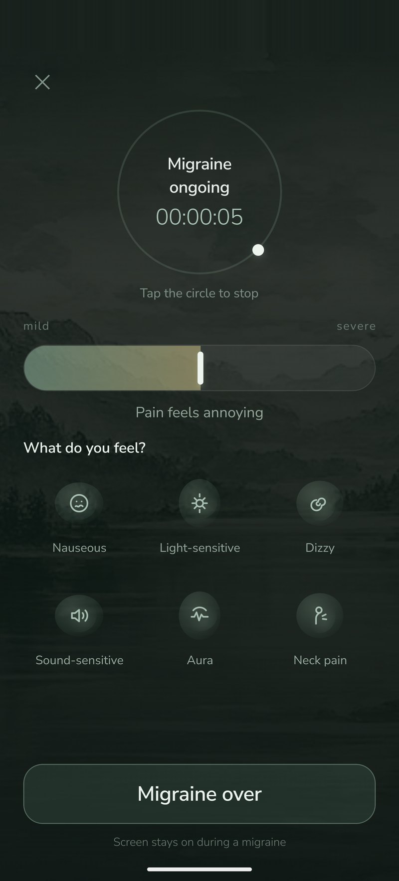 Migrenio — the extra dark screen of an active attack