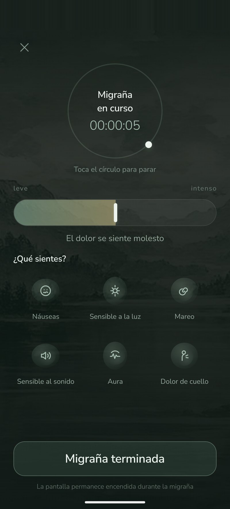 Migrenio — registrar un ataque