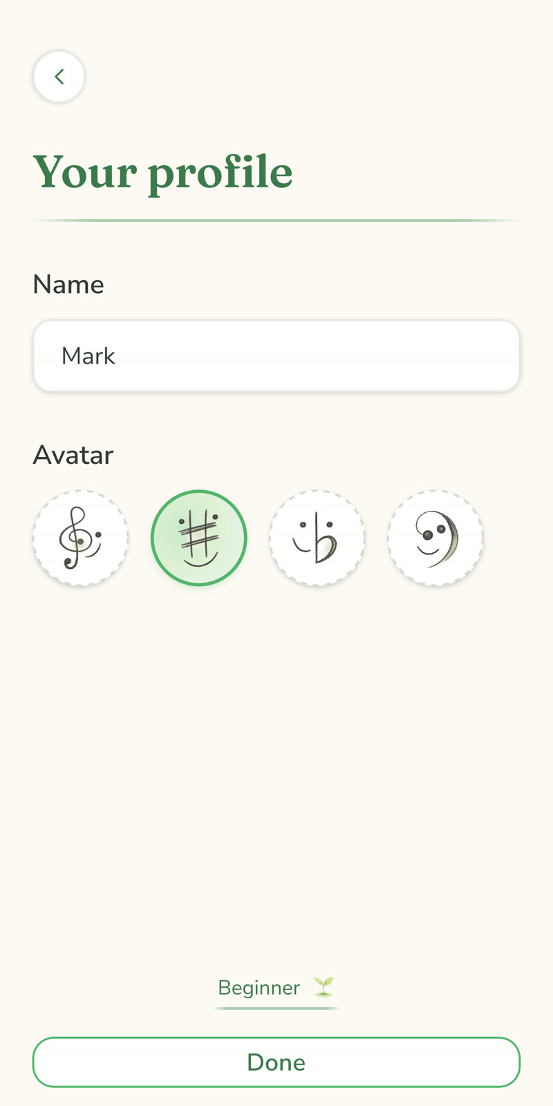 MusiClover — your profile and level